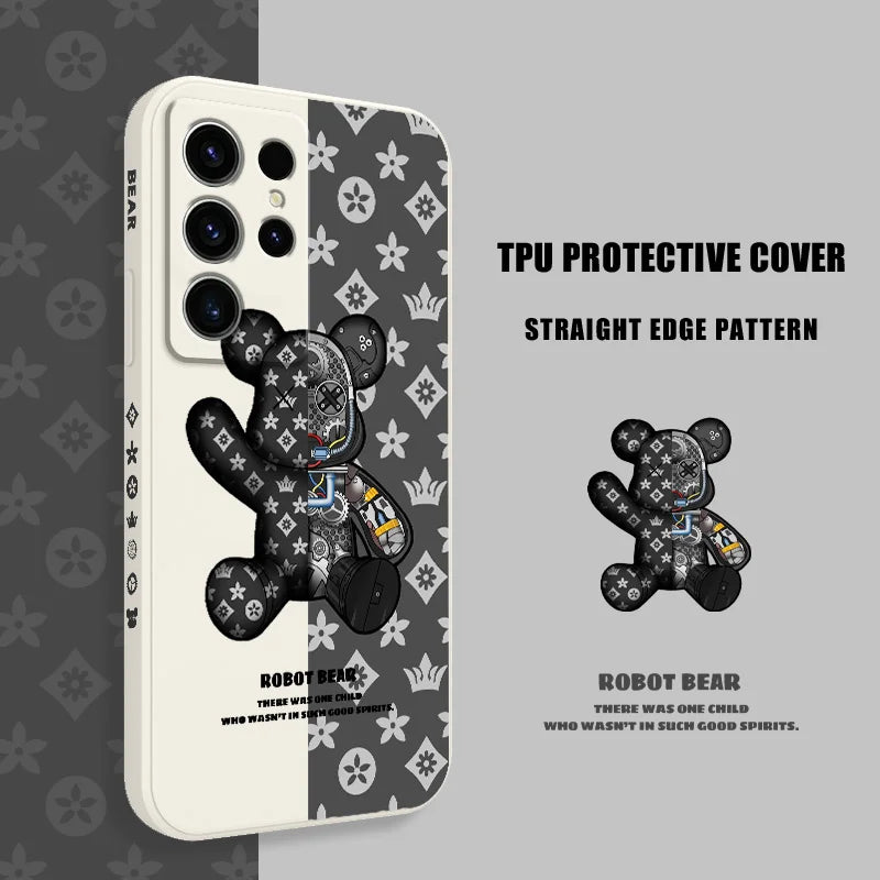 Coque de téléphone imprimée ours mignon pour Samsung Galaxy