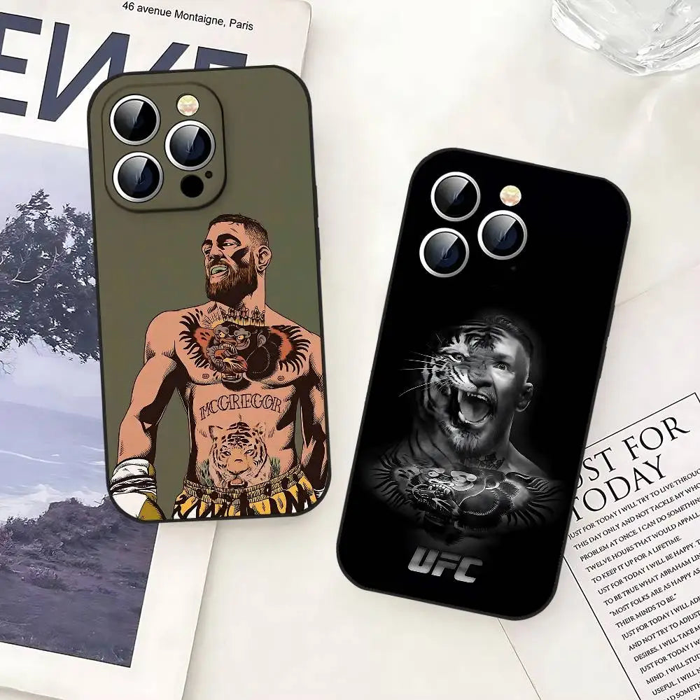 Coque de téléphone noire Conor McGregor pour iphone