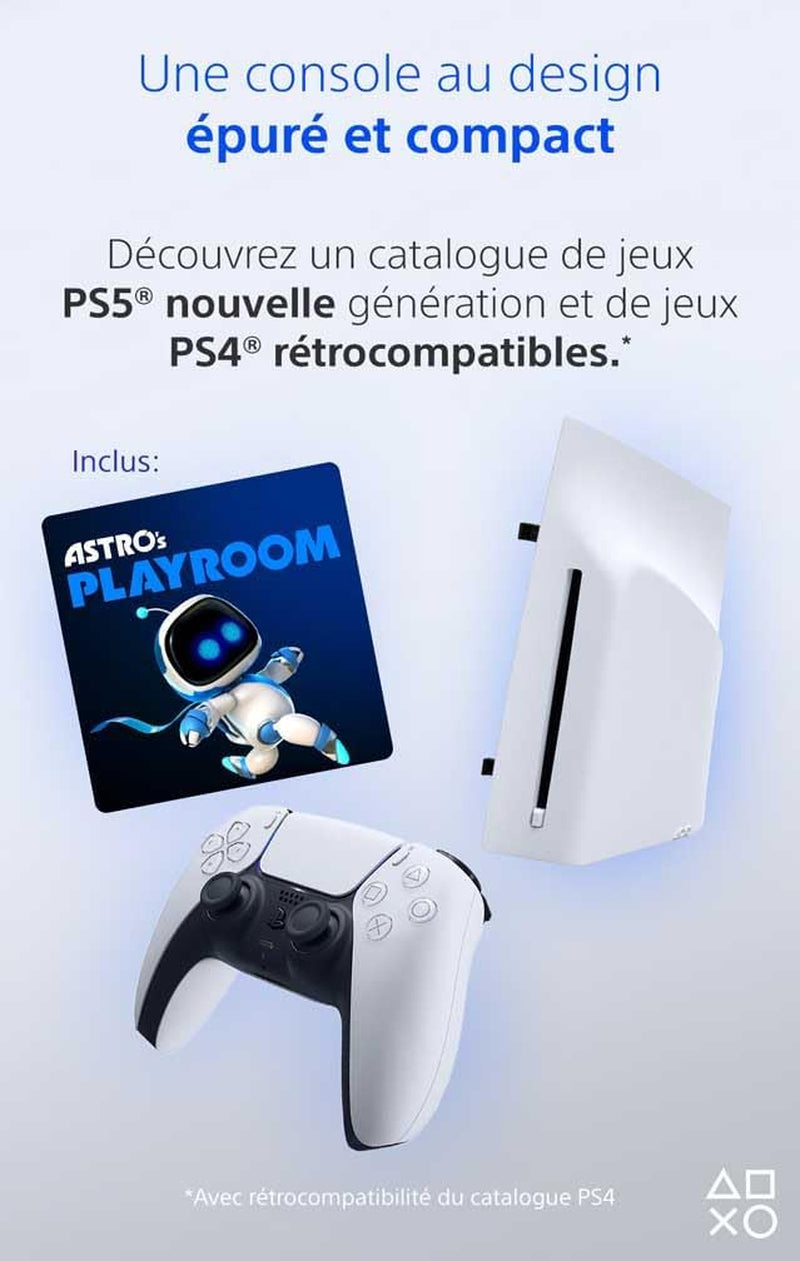 Découvrez la PlayStation 5 Édition Standard : Console Ultra-Rapide avec Lecteur Blu-Ray 4K et Manette DualSense Haptique - Plongez dans l'Aventure en Couleur Blanche!