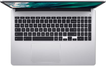 Chromebook 315 CB315-4H-C7R0, Ordinateur Portable 15,6'' Full HD, PC Portable (Intel Celeron N4500, RAM 4Go, 128Go Emmc, Intel UHD Graphics, Chromeos), Laptop Gris, Clavier AZERTY (Français)