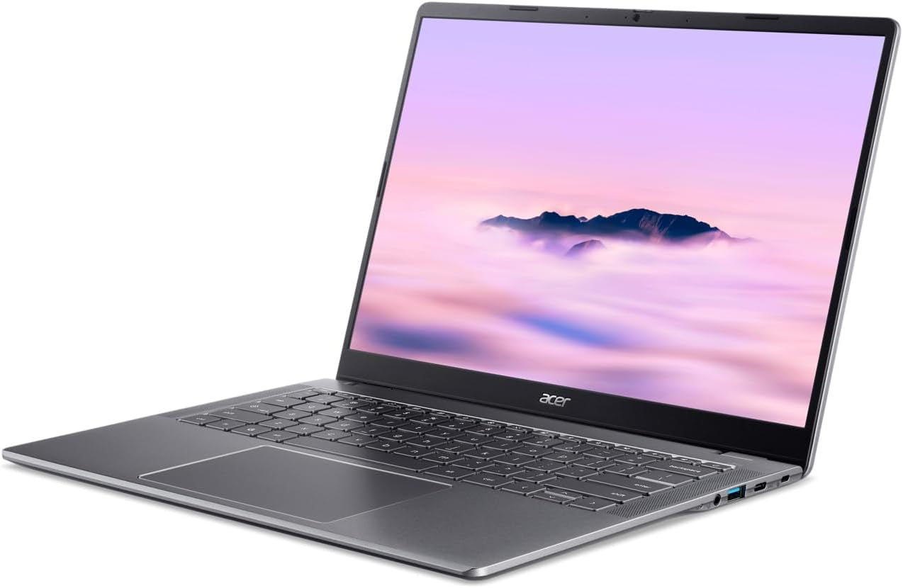 Chromebook plus 514 I PC Portable 14" LCD| Intel Core 3 N355 | 8 Go RAM | 128 Go Emmc | Chromeos I Clavier FR AZERTY I Gris I CB514-6H-35T7
