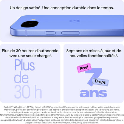 Pixel 10A – Sept Ans De Mises À Jour Et De Nouvelles Fonctionnalités, plus De 30 Heures D'Autonomie, Coach Photo, Gemini Live, Sécurité Pixel – Noir Volcanique, 128GB