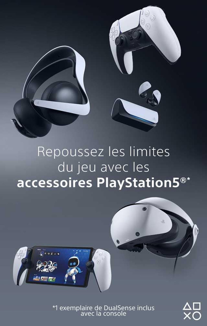 Découvrez la PlayStation 5 Édition Standard : Console Ultra-Rapide avec Lecteur Blu-Ray 4K et Manette DualSense Haptique - Plongez dans l'Aventure en Couleur Blanche!