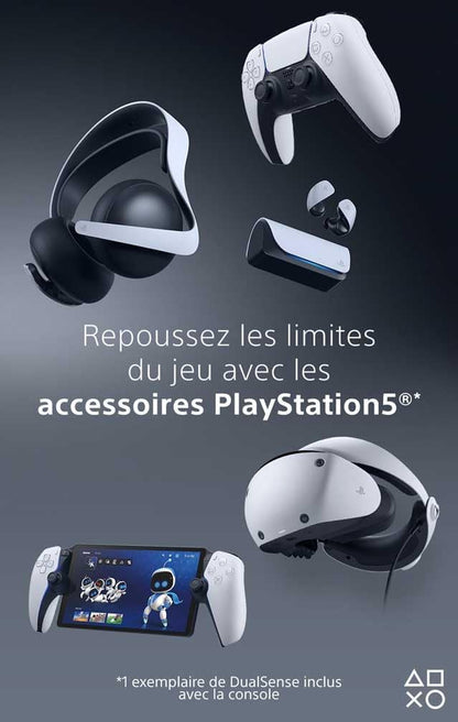 Découvrez la PlayStation 5 Édition Standard : Console Ultra-Rapide avec Lecteur Blu-Ray 4K et Manette DualSense Haptique - Plongez dans l'Aventure en Couleur Blanche!
