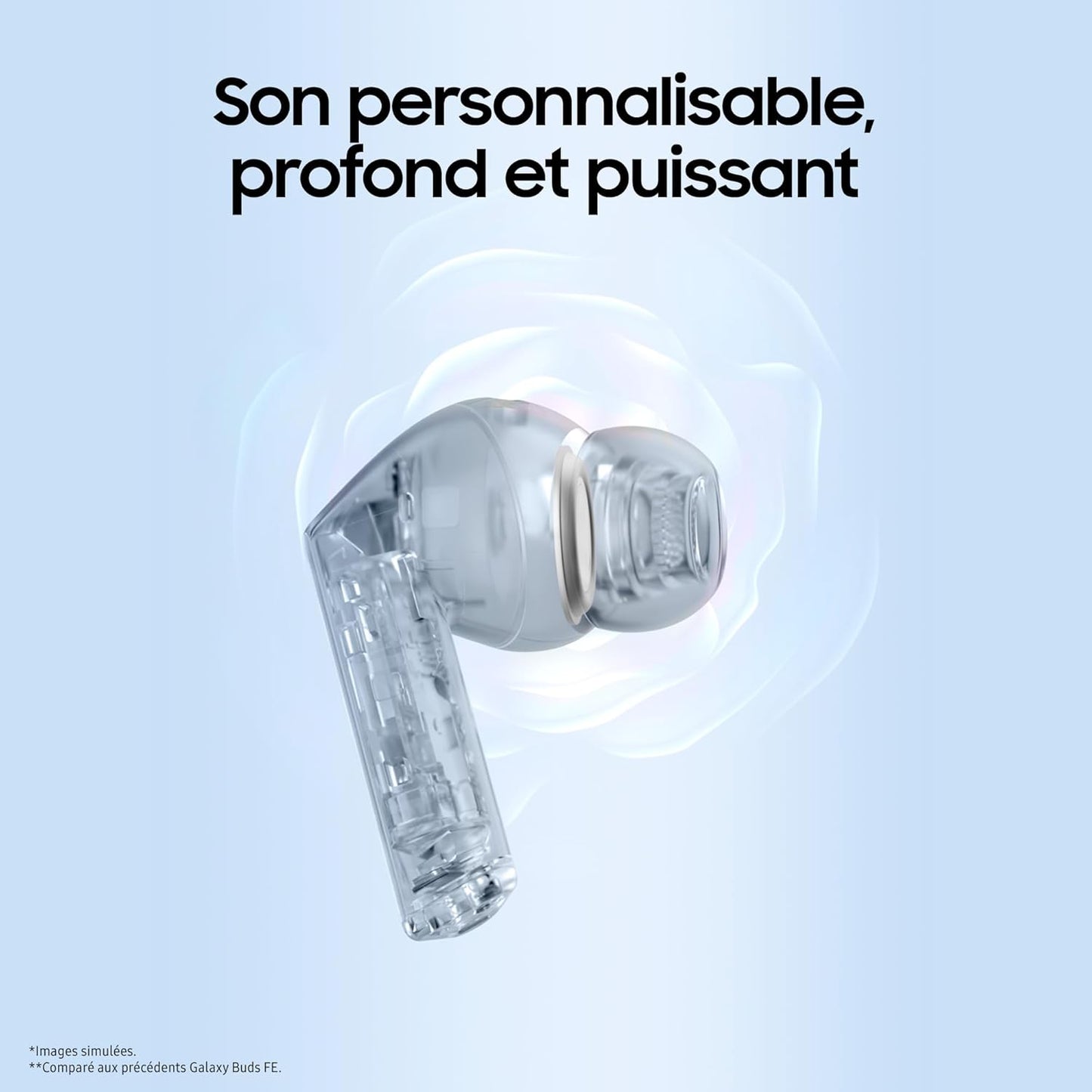 Galaxy Buds3 FE, Écouteurs Sans Fil, Bluetooth, Réduction Active De Bruit, Audio 360, Gemini, Chargeur Secteur Rapide 25W Inclus, Noir, Version FR