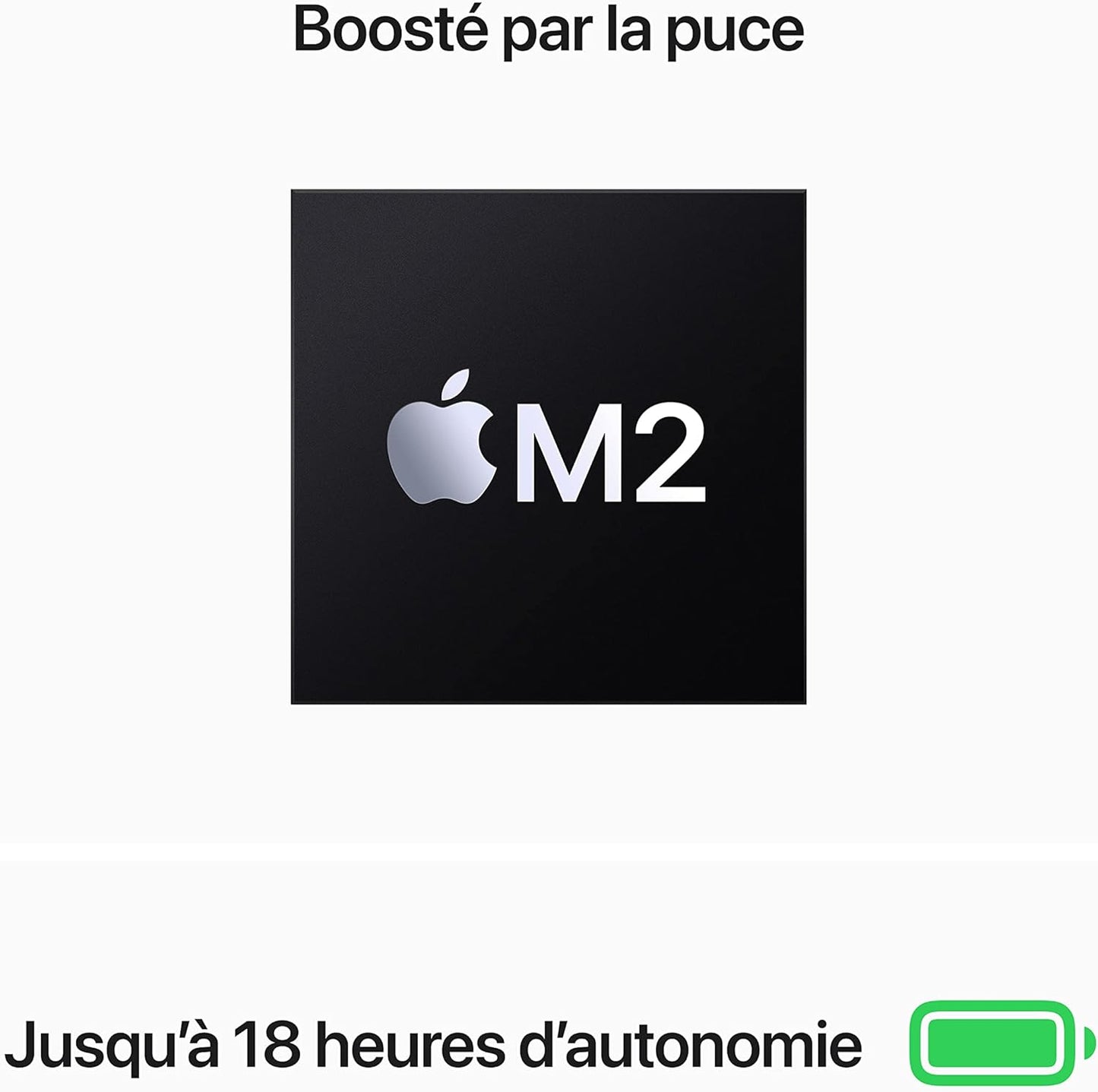Macbook Air Portable Avec Puce M2 : Écran Liquid Retina De 13,6 Pouces, 16 Go De RAM, 256 Go De Stockage SSD, Clavier Rétroéclairé, Caméra Facetime HD 1080P ; Minuit