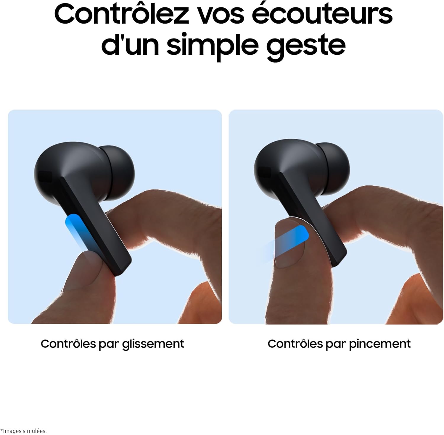 Galaxy Buds3 FE, Écouteurs Sans Fil, Bluetooth, Réduction Active De Bruit, Audio 360, Gemini, Chargeur Secteur Rapide 25W Inclus, Noir, Version FR
