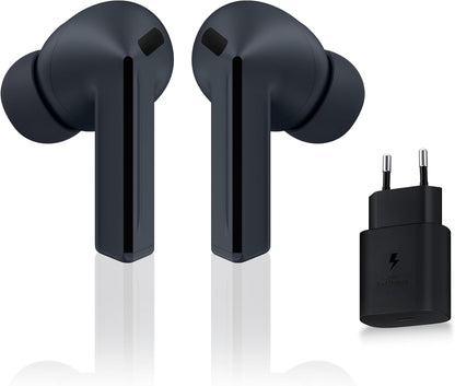 Galaxy Buds3 FE, Écouteurs Sans Fil, Bluetooth, Réduction Active De Bruit, Audio 360, Gemini, Chargeur Secteur Rapide 25W Inclus, Noir, Version FR