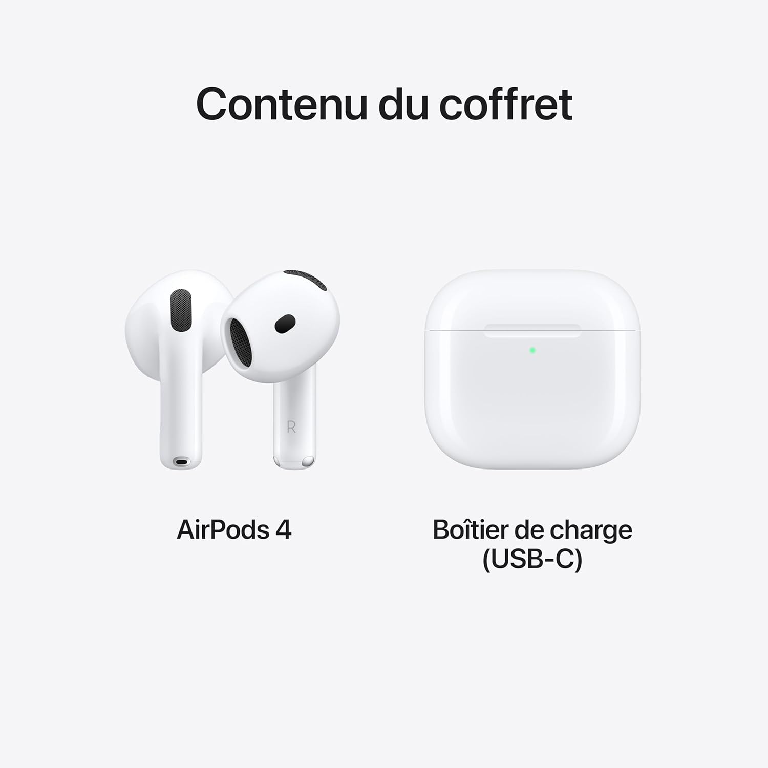 Airpods 4 Écouteurs Sans Fil, Casques Et Écouteurs Bluetooth, Audio Spatial Personnalisé, Résistance À La Transpiration Et L’Eau, Boîtier De Charge USB-C, Puce H2, Jusqu’À 24 Heures D’Autonomie