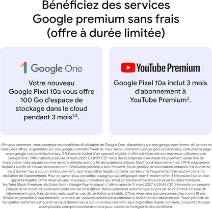Pixel 10A – Sept Ans De Mises À Jour Et De Nouvelles Fonctionnalités, plus De 30 Heures D'Autonomie, Coach Photo, Gemini Live, Sécurité Pixel – Noir Volcanique, 128GB