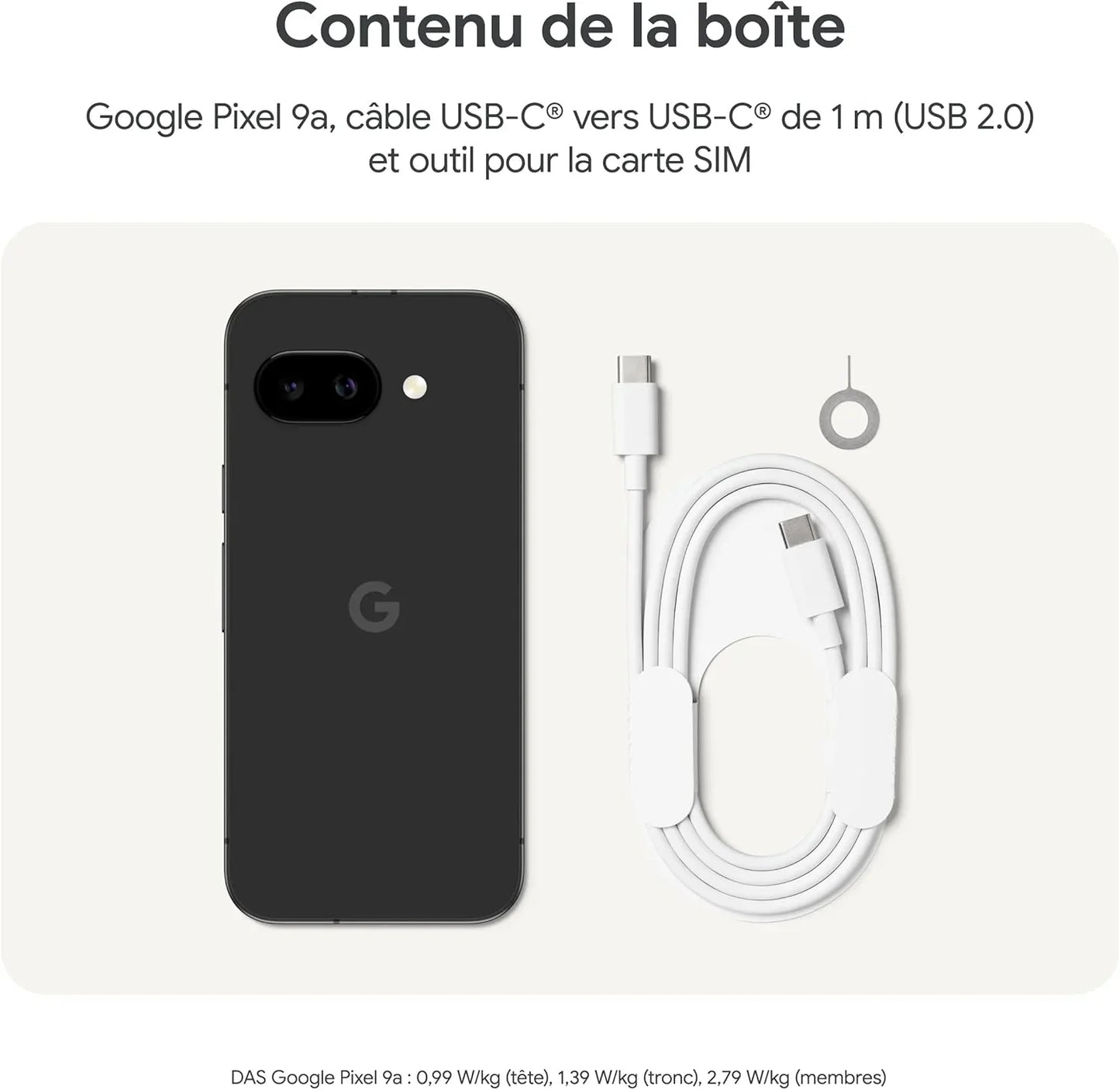Pixel 9A – Débloqué Smartphone Android avec Caméra IA, Autonomie Prolongée et Sécurité Renforcée – Noir Volcanique, 128 Go