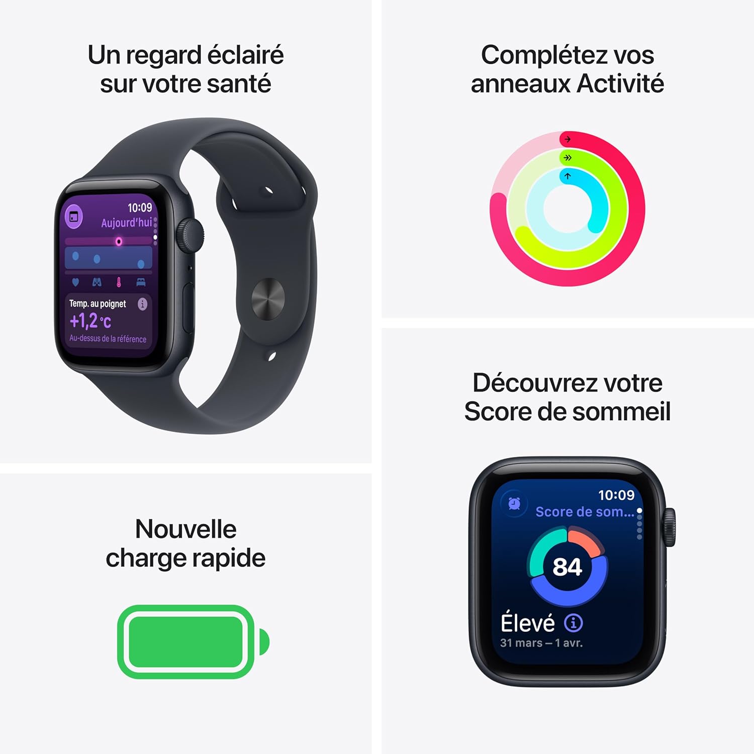 Watch SE 3 [GPS 40 Mm] Montre Connectée Avec Boîtier Minuit Et Bracelet Sport Minuit. Moniteur Activité/Sommeil/Fréquence Cardiaque, Écran Toujours Activé