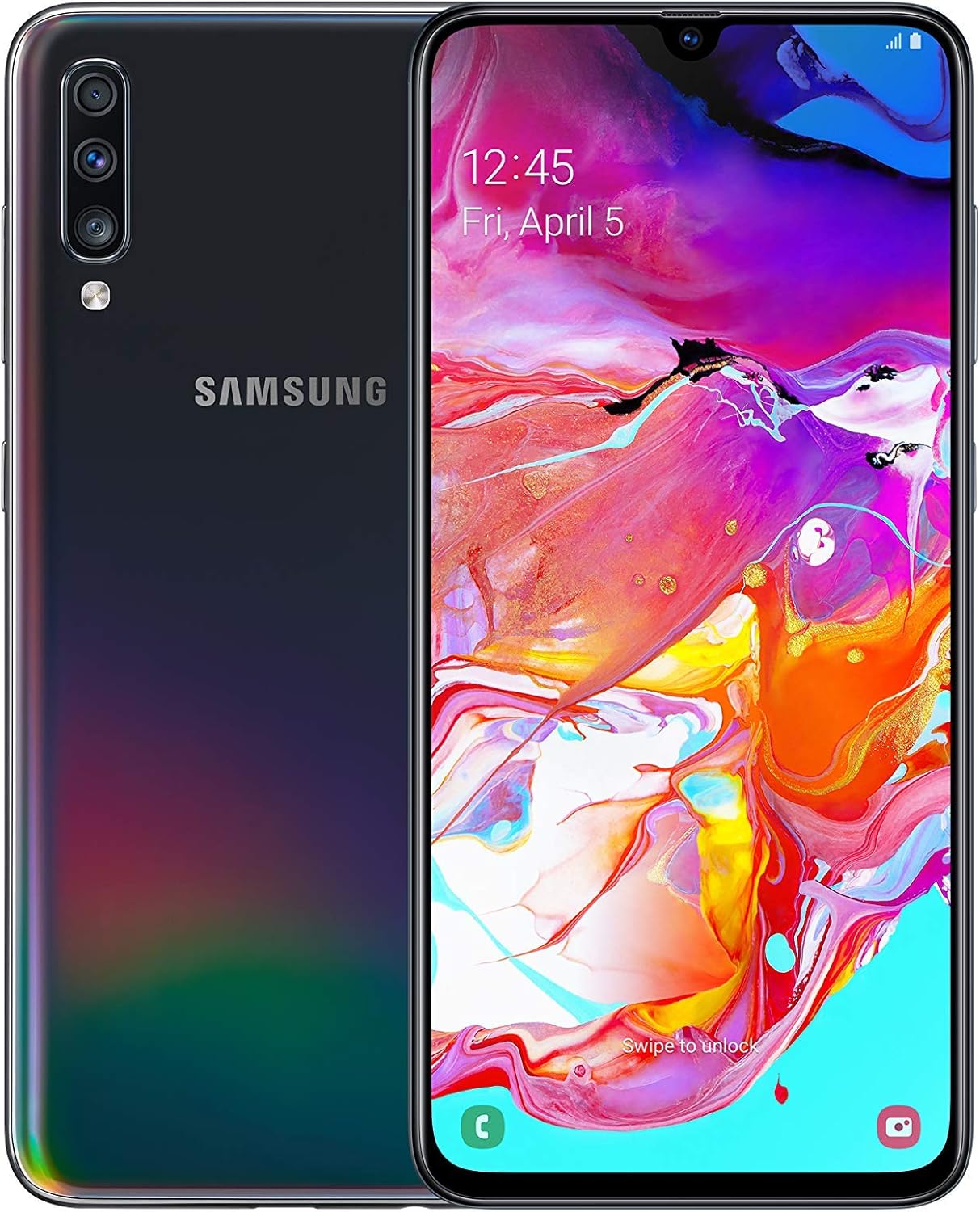 Samsung Galaxy A70 6,7 Pouces Smartphone 6 Go RAM Sans Carte SIM 128 Go Double SIM Noir a (Renouvelé)