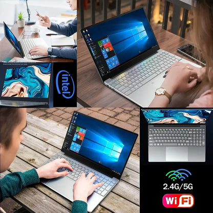 Ordinateurs portables avec écran Windows 10, WiFi 2.4G/5G, processeur Intel, utilisation en intérieur et extérieur