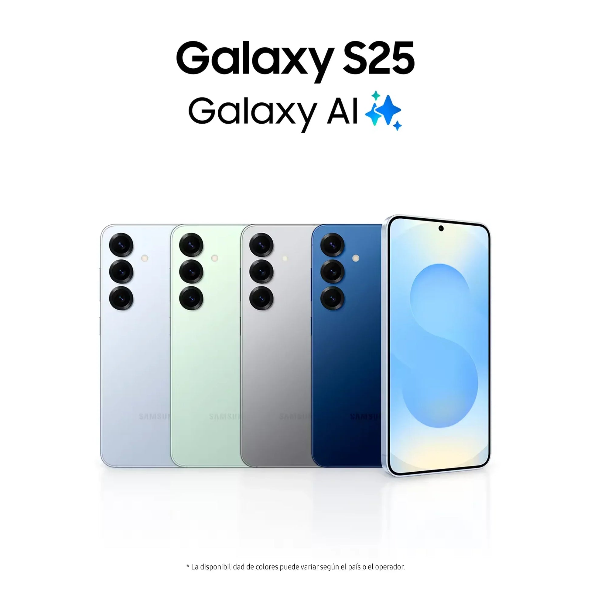 Smartphones Samsung Galaxy S25 en plusieurs couleurs avec écran Infinity-O et triple caméra