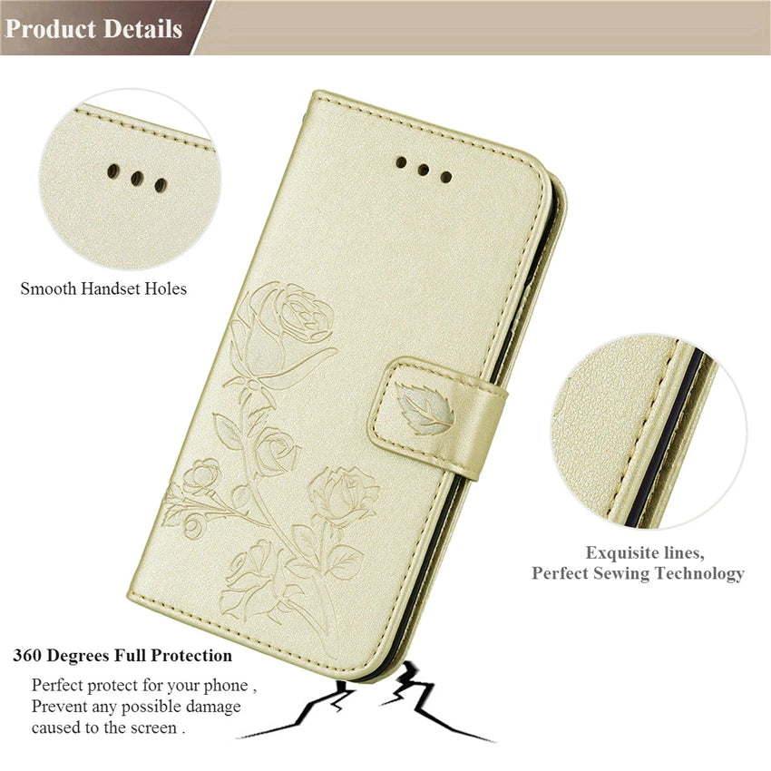 Étui portefeuille en cuir pour Huawei