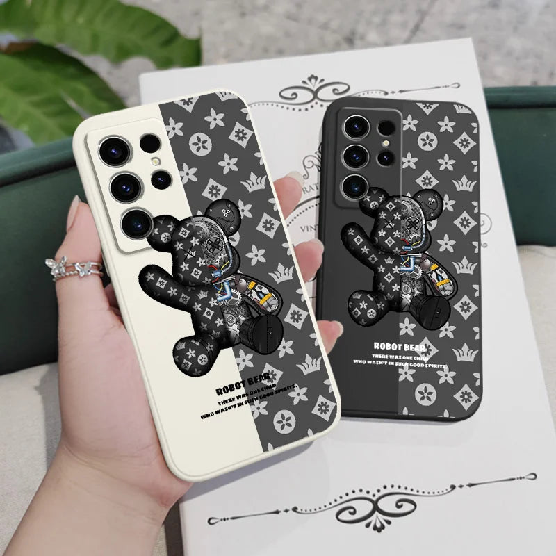 Coque de téléphone imprimée ours mignon pour Samsung Galaxy