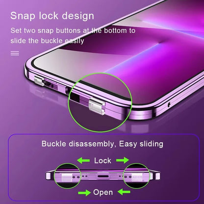 Coque double face en verre HD avec cadre en métal pour iPhone