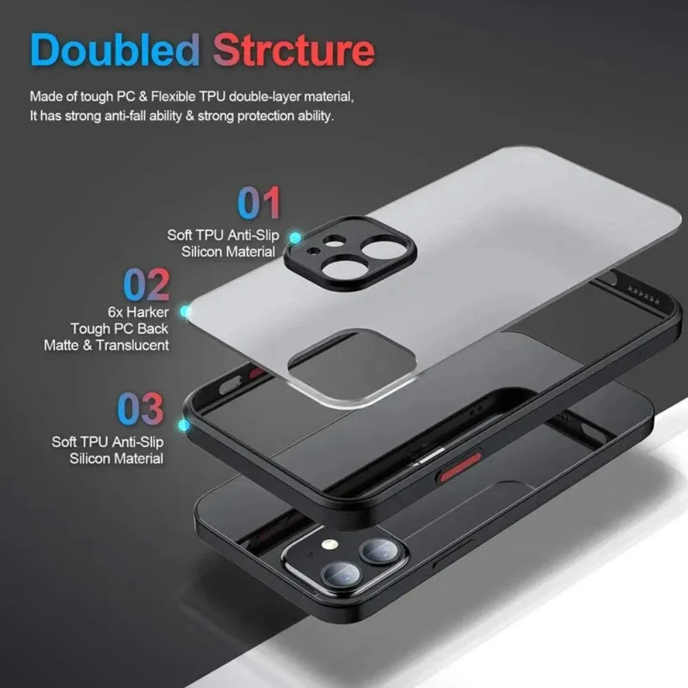 Coque mate antichoc pour iPhone