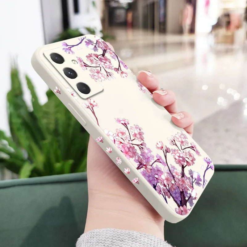 Coque de téléphone à motif fleurs tombantes pour Samsung