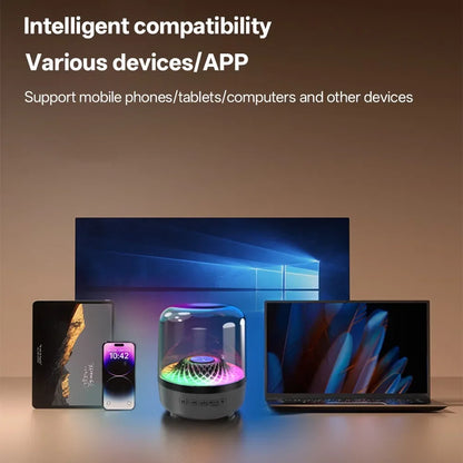 Enceinte Bluetooth compacte avec lumières LED colorées compatible avec téléphone, tablette et ordinateur portable