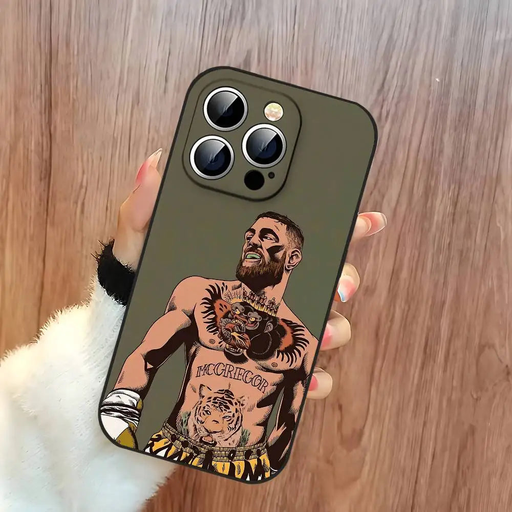 Coque de téléphone noire Conor McGregor pour iphone