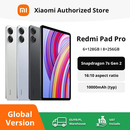 Tablette Xiaomi Redmi Pad Pro version mondiale, 6+128GB et 8+256GB, écran 16:10, batterie 10000mAh