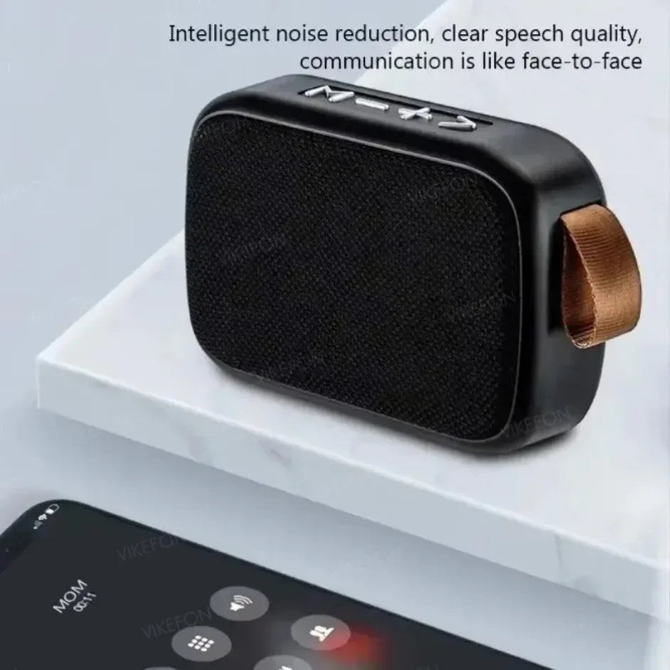 Haut-parleur Bluetooth noir compact avec réduction de bruit intelligente et qualité vocale claire