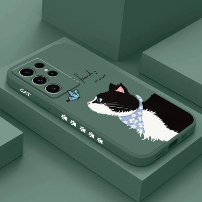 Coque de téléphone chat papillon pour Samsung