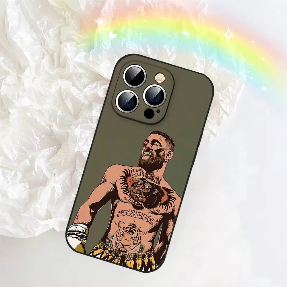Coque de téléphone noire Conor McGregor pour iphone