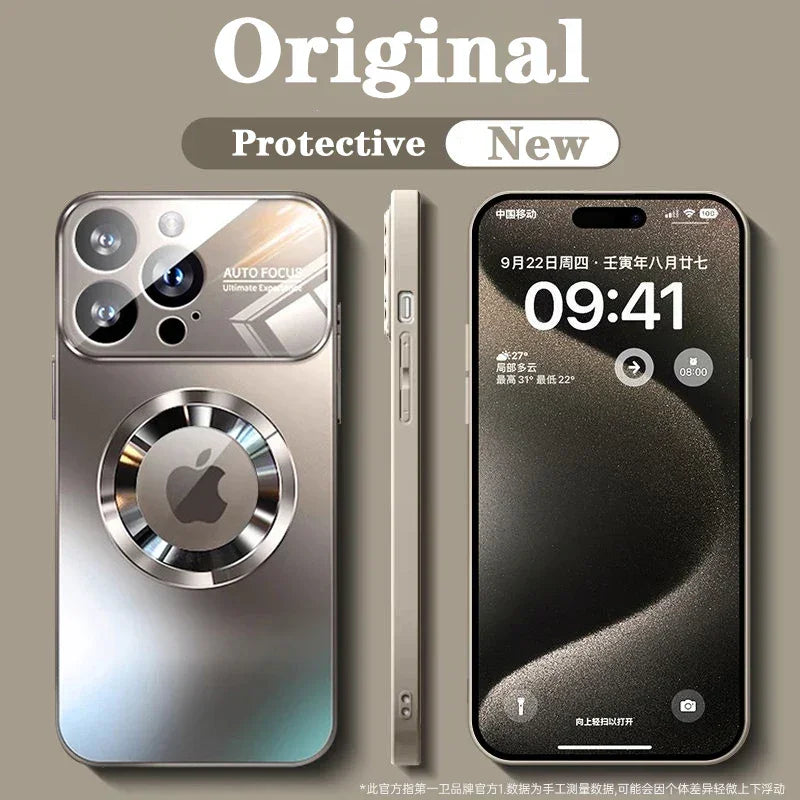 Coque protectrice originale pour iPhone avec anneau magnétique, vue avant, arrière et côté