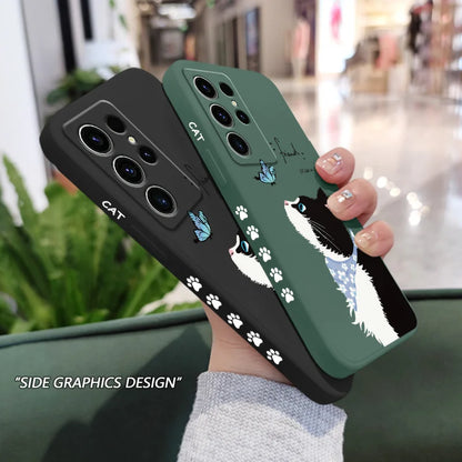 Coque de téléphone chat papillon pour Samsung