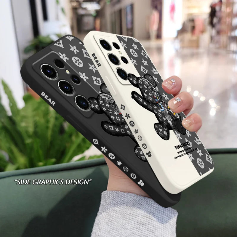 Coque de téléphone imprimée ours mignon pour Samsung Galaxy