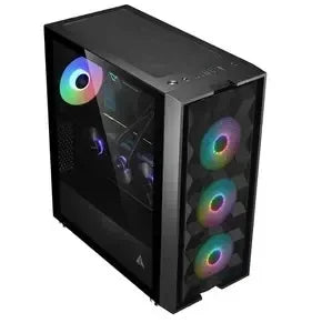 Boîtier PC gaming avec panneaux en verre trempé et ventilateurs RGB lumineux