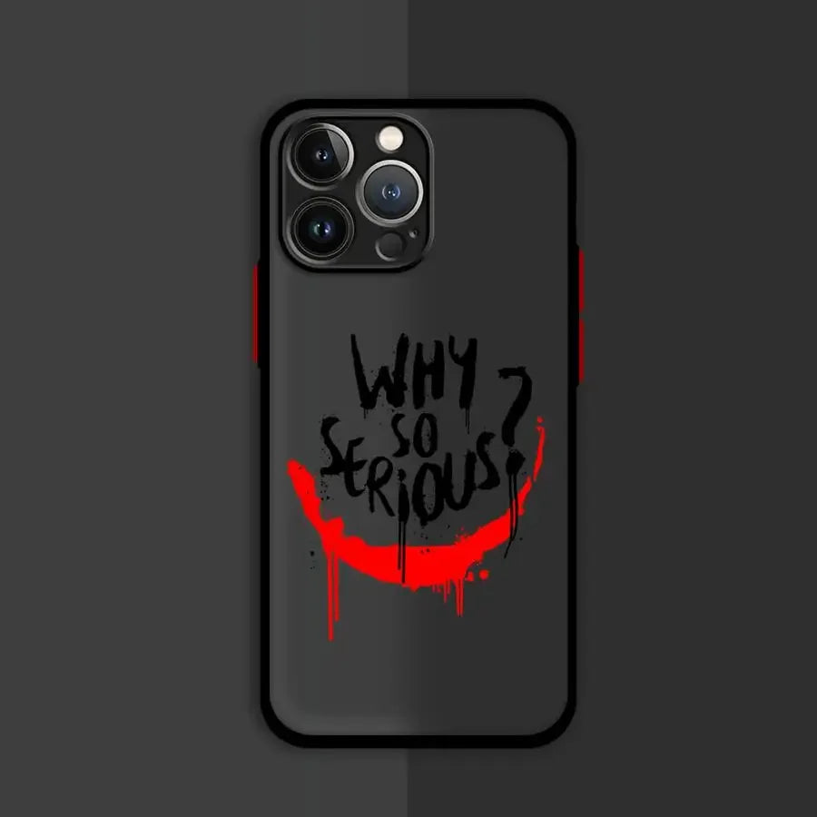 Coque de téléphone noire avec inscription graffiti rouge et noire Why So Serious