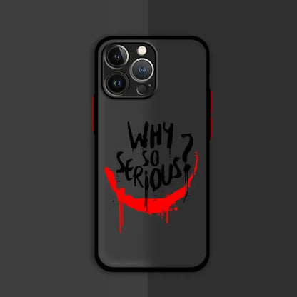 Coque de téléphone noire avec inscription graffiti rouge et noire Why So Serious