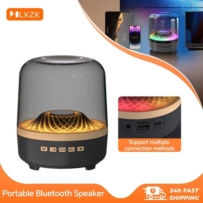 Enceinte Bluetooth portable HLXZK avec éclairage LED chaleureux et multiples options de connexion