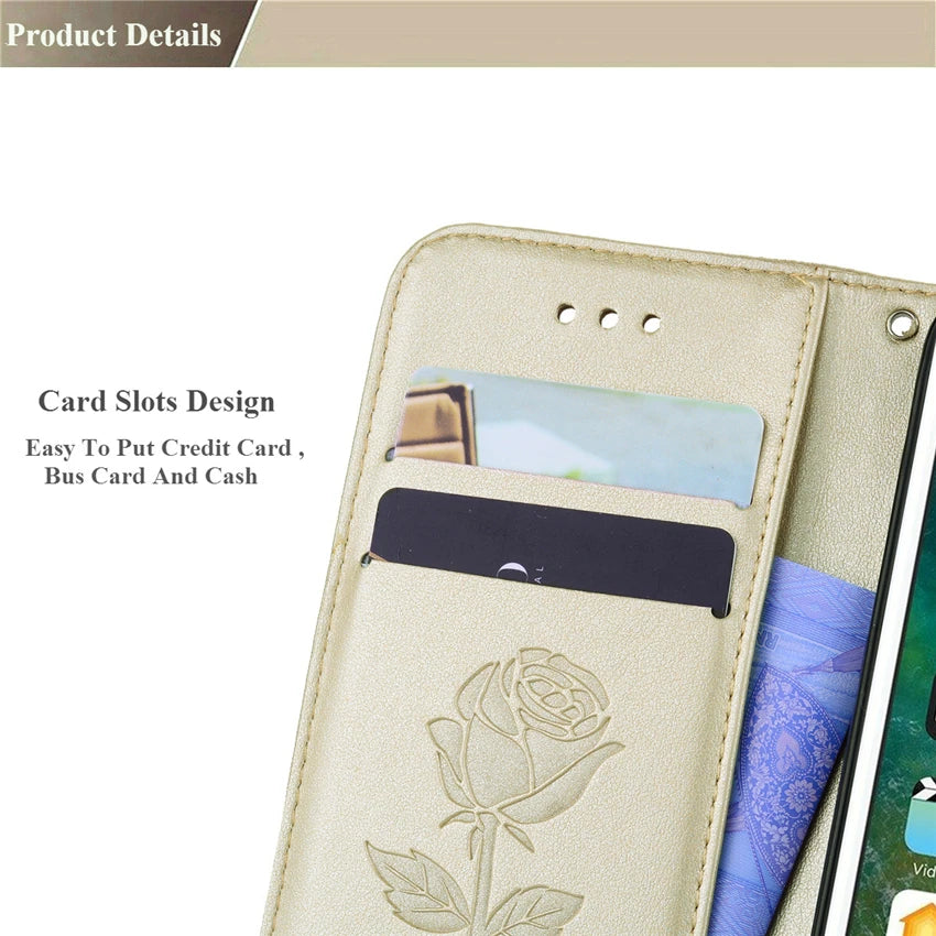 Étui portefeuille en cuir pour Huawei
