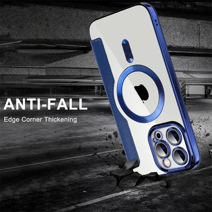 Coque de protection bleu anti-chute pour smartphone avec bords renforcés en parking souterrain