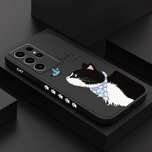 Coque de téléphone chat papillon pour Samsung