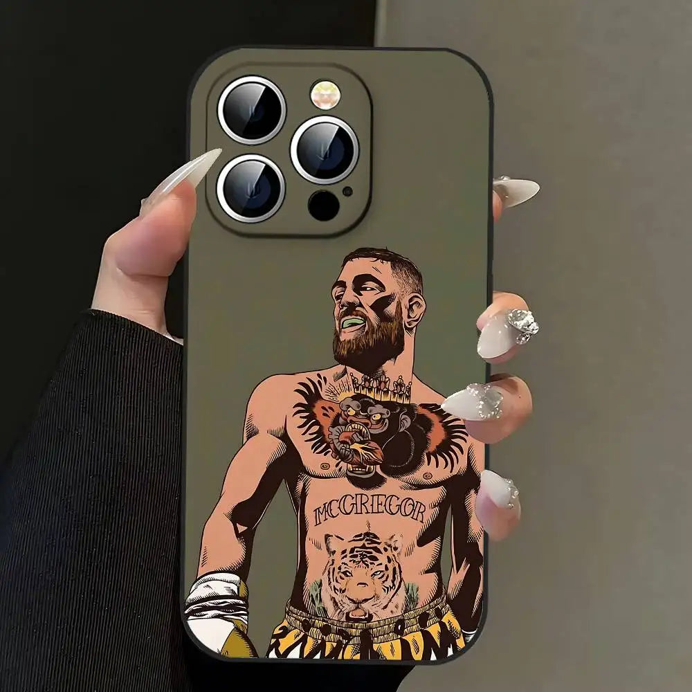 Coque de téléphone noire Conor McGregor pour iphone