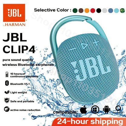 Écouteur sans fil Bluetooth JBL Clip4 bleu avec clip, résistance à l'eau, réduction active du bruit