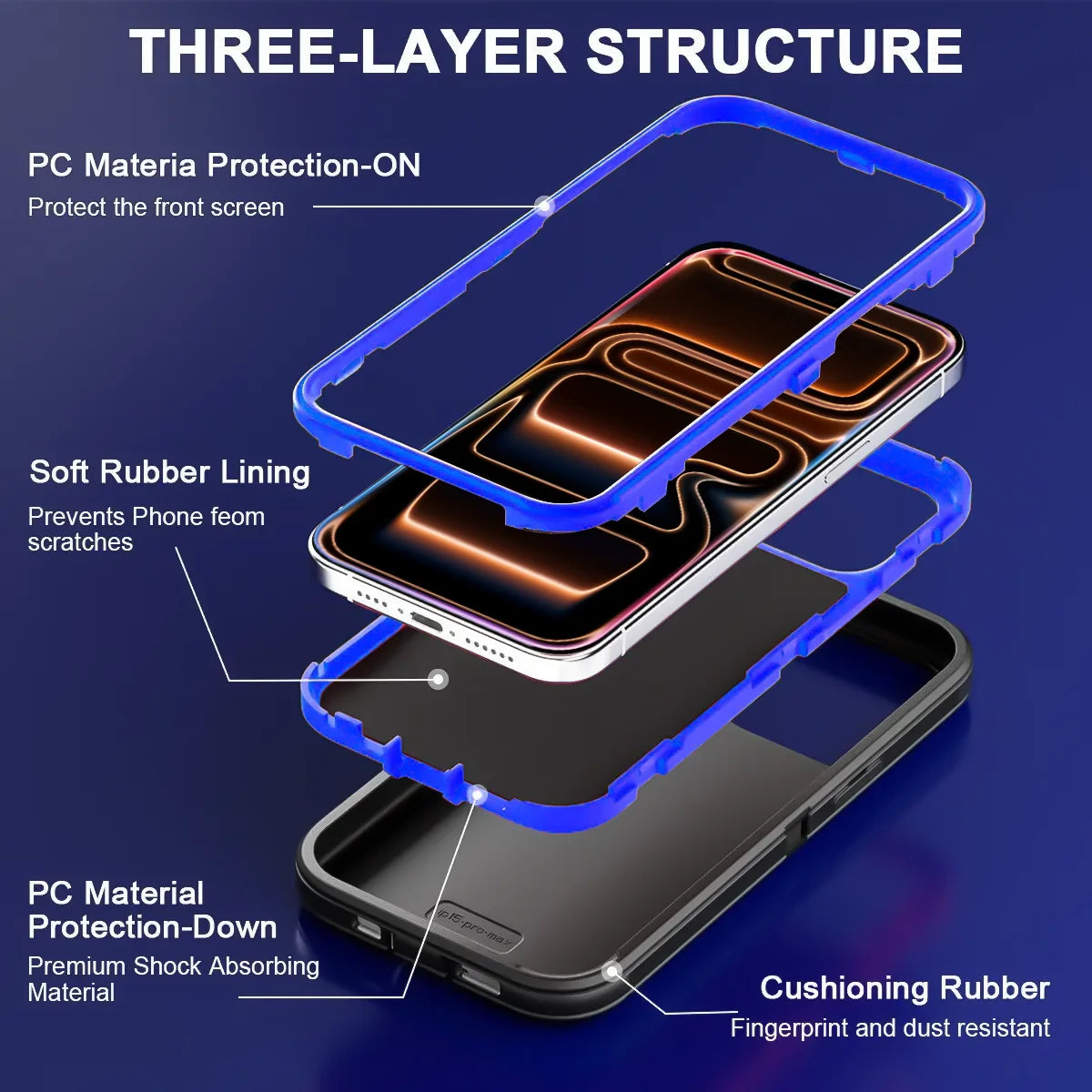 Coque de protection antichoc pour iPhone avec support