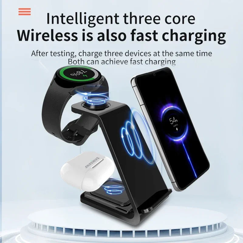 Wireless charging stand for iPhone, Apple Watch and Samsung Galaxy
