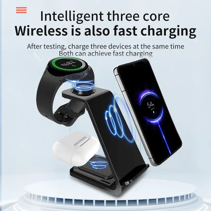 Wireless charging stand for iPhone, Apple Watch and Samsung Galaxy