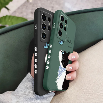 Coque de téléphone chat papillon pour Samsung