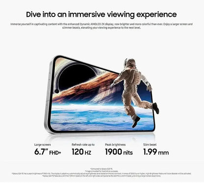 Smartphone écran 6,7 pouces FHD+ AMOLED 2X avec astronautes immersif et rafraîchissement 120 Hz