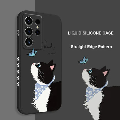 Coque de téléphone chat papillon pour Samsung