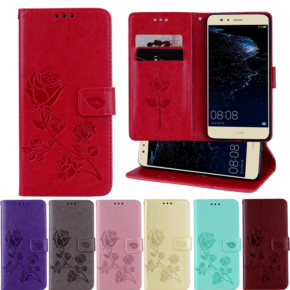 Étui portefeuille en cuir pour Huawei