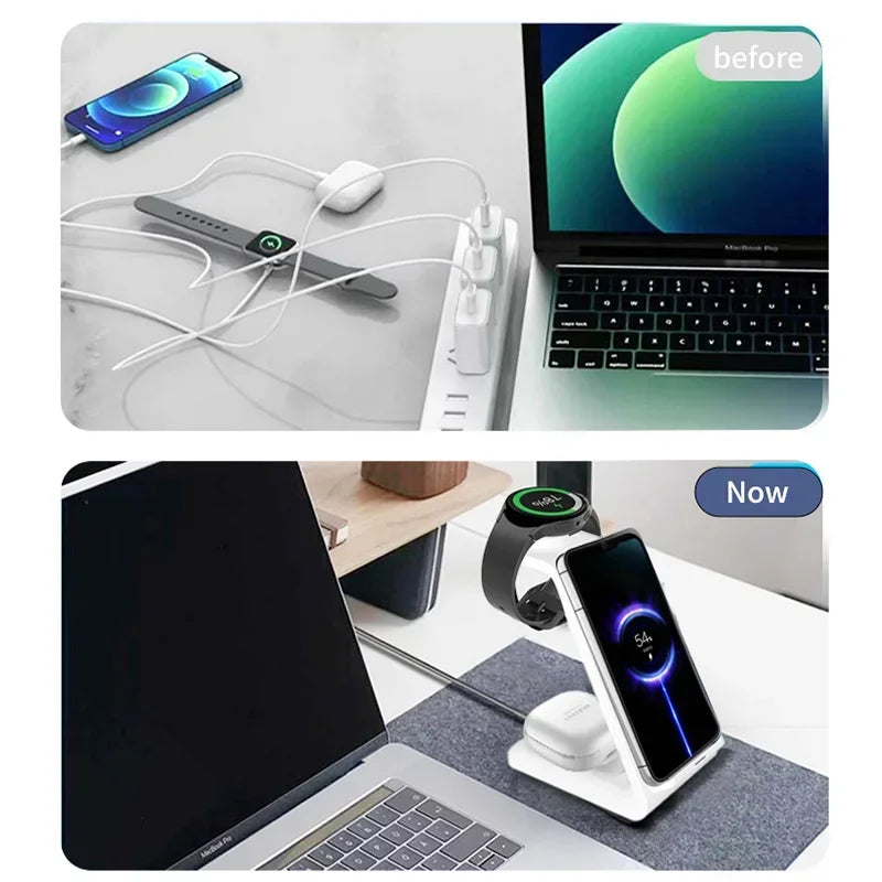 Wireless charging stand for iPhone, Apple Watch and Samsung Galaxy